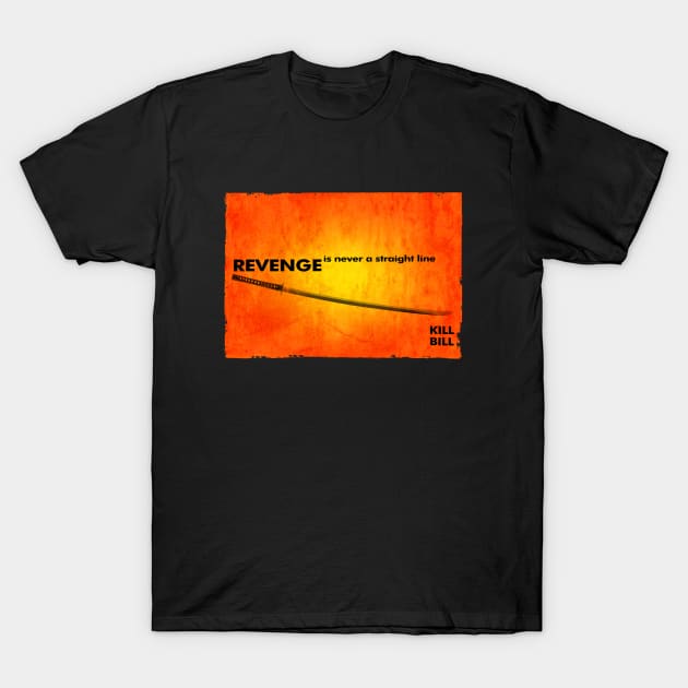 Revenge Is Never a Straight Line T-Shirt by Sentra Coffee